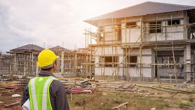 Desain arsitektur modern rumah mewah dua lantai dengan kolam renang.