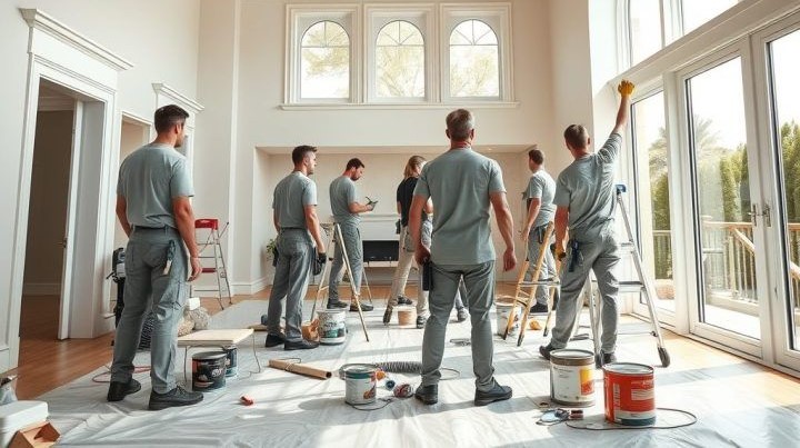 Interior ruang tamu mewah setelah hasil pengerjaan kontraktor renovasi rumah mewah profesional.