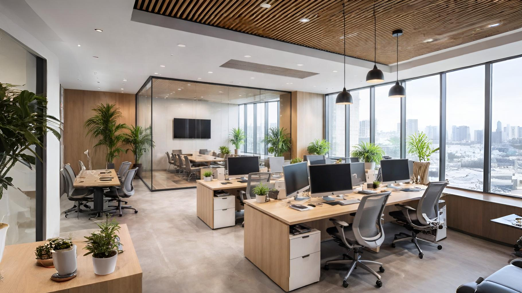 Area kerja open space yang luas setelah menggunakan jasa renovasi kantor.