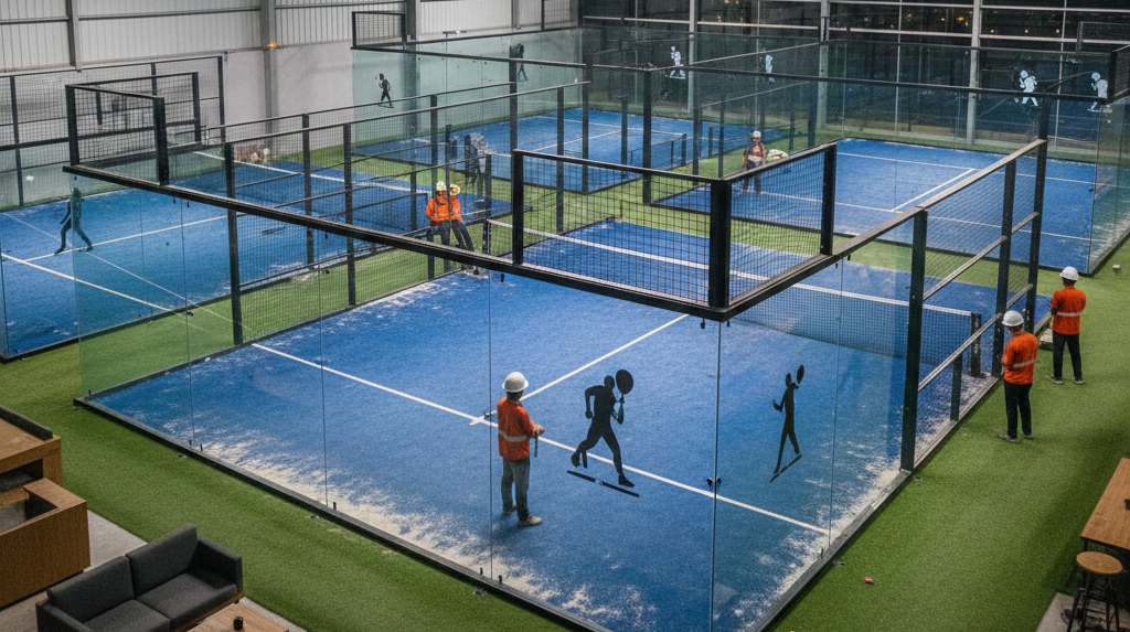 Proses Bangun Lapangan padel di cikarang