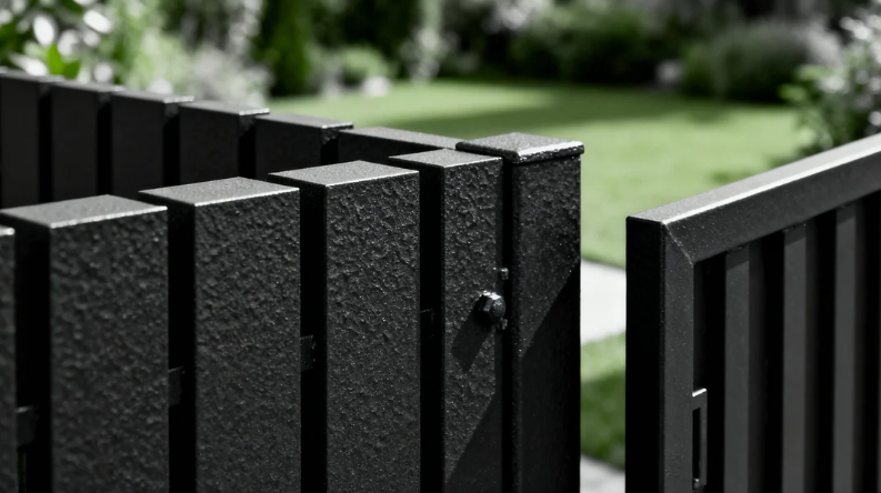 Model pagar besi minimalis terbaru hasil pengerjaan jasa pembuatan pagar besi Pancoran untuk rumah modern Jakarta Selatan.