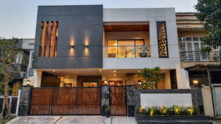Fasad rumah menggunakan ACP warna elegan